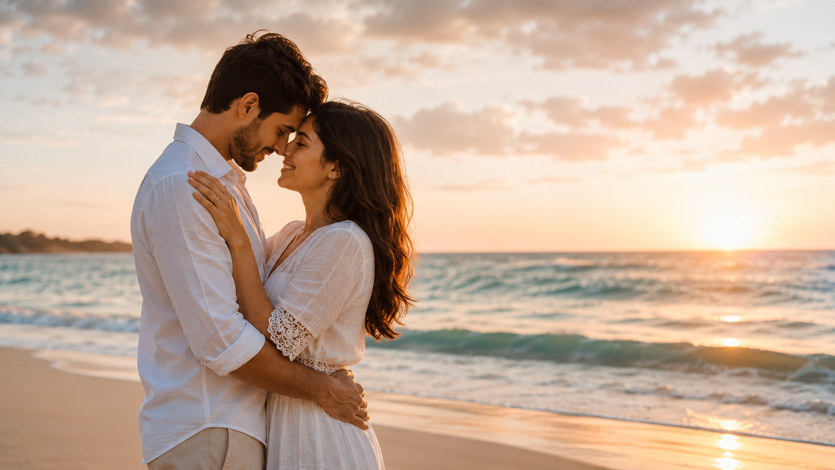 Tema minimal com casal na praia